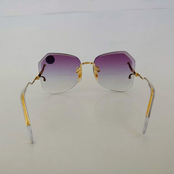 NWT Vintage 90's Lady Small Dia-Cut Bi-Focal Reading Sunglasses +3.00 (Smoke) - Picture 3 of 4